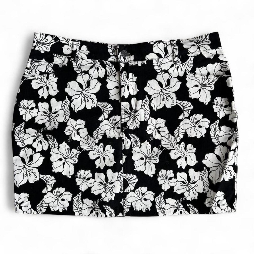 Motel Black & White Floral Cotton Mini Skirt Size Large Cottagecore Boho NWT